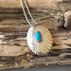 Vintage Native American Turquoise Pin Pendant